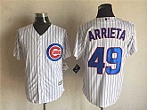 Majestic Chicago Cubs #49 Jake Arrieta White Pinstripe MLB Stitched Jerseys,baseball caps,new era cap wholesale,wholesale hats