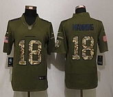Nike Limited Denver Broncos #18 Manning Salute To Service Green Jerseys,baseball caps,new era cap wholesale,wholesale hats