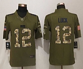 Nike Limited Indianapolis Colts #12 Luck Salute To Service Green Jerseys,baseball caps,new era cap wholesale,wholesale hats
