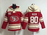 San Francisco 49ers #80 Jerry Rice Red Stitched Hoodie,baseball caps,new era cap wholesale,wholesale hats