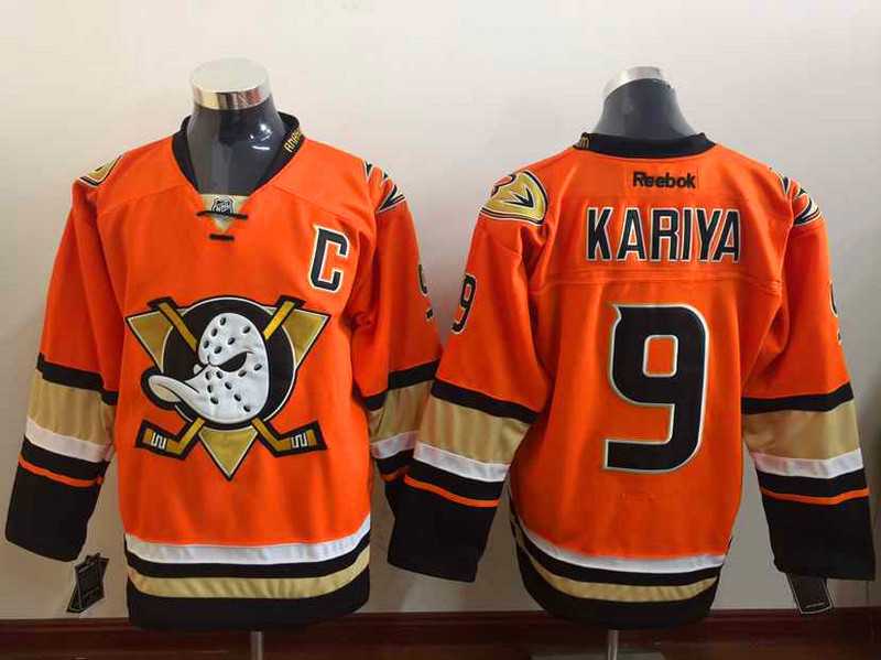 Anaheim Ducks #9 Paul Kariya 2015 Orange Jerseys