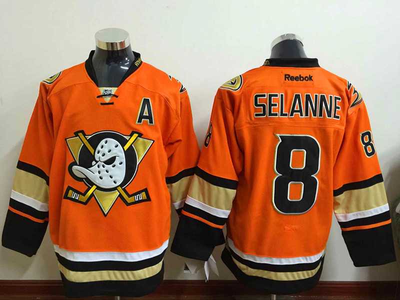 Anaheim Ducks #8 Teemu Selanne 2015 Orange Jerseys