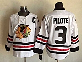 Chicago Blackhawks #3 Pilote White Throwback CCM New Jerseys,baseball caps,new era cap wholesale,wholesale hats