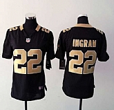 Womens Nike New Orleans Saints #22 Ingram Black Game Jerseys,baseball caps,new era cap wholesale,wholesale hats