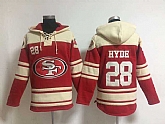 San Francisco 49ers #28 Carlos Hyde Red Stitched Hoodie,baseball caps,new era cap wholesale,wholesale hats