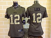 Womens Limited Nike Indianapolis Colts #12 Luck Salute To Service Green Jerseys,baseball caps,new era cap wholesale,wholesale hats