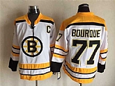 Boston Bruins #77 Ray Bourque White-Yellow CCM Throwback Jerseys,baseball caps,new era cap wholesale,wholesale hats