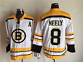 Boston Bruins #8 Cam Neely White-Yellow CCM Throwback Jerseys,baseball caps,new era cap wholesale,wholesale hats