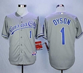 Kansas City Royals #1 Jarrod Dyson Gray Cool Base Stitched MLB Jerseys,baseball caps,new era cap wholesale,wholesale hats