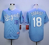 Kansas City Royals #18 Ben Zobrist Light Blue Cool Base Stitched MLB Jerseys,baseball caps,new era cap wholesale,wholesale hats