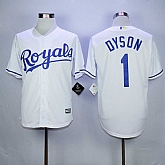 Majestic Kansas City Royals #1 Jarrod Dyson White MLB Stitched Jerseys,baseball caps,new era cap wholesale,wholesale hats