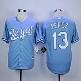 Majestic Kansas City Royals #13 Salvador Perez Light Blue MLB Stitched Jerseys,baseball caps,new era cap wholesale,wholesale hats