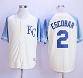 Majestic Kansas City Royals #2 Alcides Escobar Cream Exclusive Vintage Stitched MLB Jerseys,baseball caps,new era cap wholesale,wholesale hats