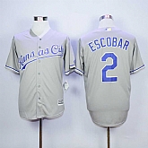 Majestic Kansas City Royals #2 Alcides Escobar Gray MLB Stitched Jerseys,baseball caps,new era cap wholesale,wholesale hats