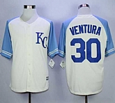 Majestic Kansas City Royals #30 Yordano Ventura Cream Exclusive Vintage Stitched MLB Jerseys,baseball caps,new era cap wholesale,wholesale hats