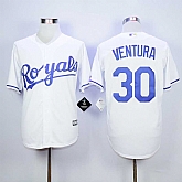 Majestic Kansas City Royals #30 Yordano Ventura White MLB Stitched Jerseys,baseball caps,new era cap wholesale,wholesale hats