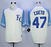 Majestic Kansas City Royals #47 Johnny Cueto Cream Exclusive Vintage Stitched MLB Jerseys,baseball caps,new era cap wholesale,wholesale hats