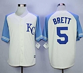 Majestic Kansas City Royals #5 George Brett Cream Exclusive Vintage Stitched MLB Jerseys,baseball caps,new era cap wholesale,wholesale hats