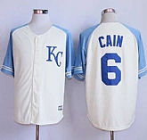 Majestic Kansas City Royals #6 Lorenzo Cain Cream Exclusive Vintage Stitched MLB Jerseys,baseball caps,new era cap wholesale,wholesale hats