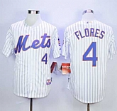 New York Mets #4 Wilmer Flores White(Blue Strip) Home Cool Base Stitched MLB Jerseys,baseball caps,new era cap wholesale,wholesale hats