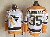 Pittsburgh Penguins #35 Tom Barrasso White-Yellow CCM Throwback Jerseys,baseball caps,new era cap wholesale,wholesale hats