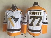 Pittsburgh Penguins #77 Paul Coffey White-Yellow CCM Throwback Jerseys,baseball caps,new era cap wholesale,wholesale hats