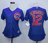 Womens Chicago Cubs #12 Kyle Schwarber Blue Alternate Stitched MLB Jerseys,baseball caps,new era cap wholesale,wholesale hats