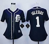 Womens Detroit Tigers #1 Jose Iglesias Navy Blue Majestic Stitched Jerseys,baseball caps,new era cap wholesale,wholesale hats