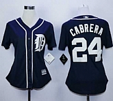 Womens Detroit Tigers #24 Miguel Cabrera Navy Blue Majestic Stitched Jerseys,baseball caps,new era cap wholesale,wholesale hats