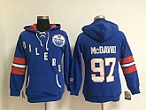 Womens Edmonton Oilers #97 Connor McDavid Blue Stitched Hoodie,baseball caps,new era cap wholesale,wholesale hats