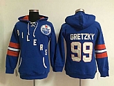 Womens Edmonton Oilers #99 Wayne Gretzky Blue Stitched Hoodie,baseball caps,new era cap wholesale,wholesale hats
