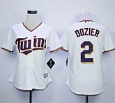 Womens Minnesota Twins #2 Brian Dozier White Home Stitched MLB Jerseys,baseball caps,new era cap wholesale,wholesale hats