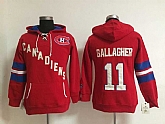 Womens Montreal Canadiens #11 Brendan Gallagher Red Stitched Hoodie,baseball caps,new era cap wholesale,wholesale hats