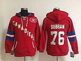 Womens Montreal Canadiens #76 P.K Subban Red Stitched Hoodie,baseball caps,new era cap wholesale,wholesale hats