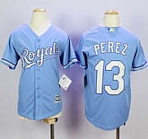 Youth Kansas City Royals #13 Salvador Perez Light Blue Cool Base Stitched MLB Jerseys,baseball caps,new era cap wholesale,wholesale hats