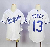 Youth Kansas City Royals #13 Salvador Perez White Cool Base Stitched MLB Jerseys,baseball caps,new era cap wholesale,wholesale hats