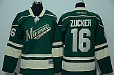 Youth Minnesota Wilds #16 Jason Zucker Green Jerseys