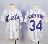 Youth New York Mets #34 Noah Syndergaard White(Blue Strip) Home Cool Base Stitched MLB Jerseys,baseball caps,new era cap wholesale,wholesale hats