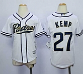 Youth San Diego Padres #27 Matt Kemp White Home Cool Base Stitched MLB Jerseys,baseball caps,new era cap wholesale,wholesale hats