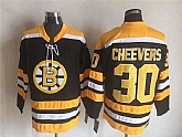 Boston Bruins #30 Gerry Cheevers Black Yellow CCM Throwback Stitched Jerseys,baseball caps,new era cap wholesale,wholesale hats