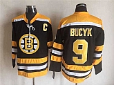 Boston Bruins #9 Johnny Bucyk Black Yellow CCM Throwback Stitched Jerseys,baseball caps,new era cap wholesale,wholesale hats