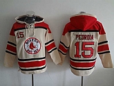 Boston Red Sox #15 Dustin Pedroia Cream Stitched Hoodie,baseball caps,new era cap wholesale,wholesale hats