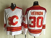Calgary Flames #30 Mike Vernon White CCM Throwback Stitched Jerseys,baseball caps,new era cap wholesale,wholesale hats