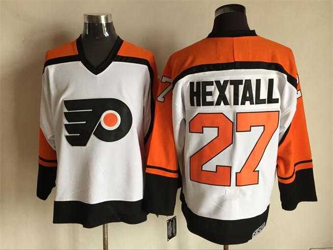 Philadelphia Flyers #27 Ron Hextall White CCM Throwback Stitched Jerseys