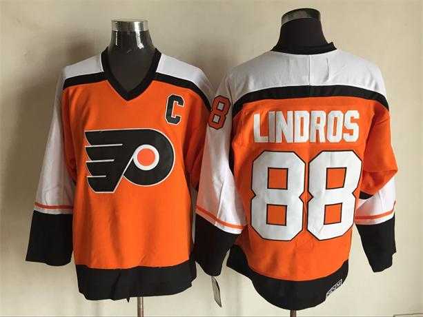 Philadelphia Flyers #88 Eric Lindros Orange CCM Throwback Stitched Jerseys