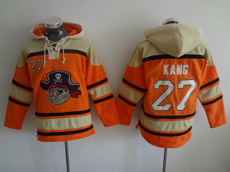 Pittsburgh Pirates #27 Kang Orange Stitched Hoodie