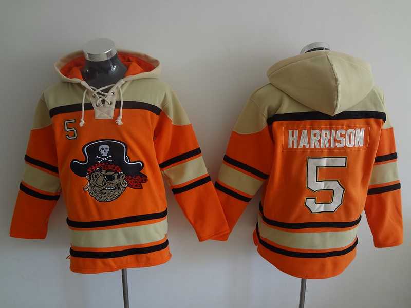 Pittsburgh Pirates #5 Josh Harrison Orange Stitched Hoodie