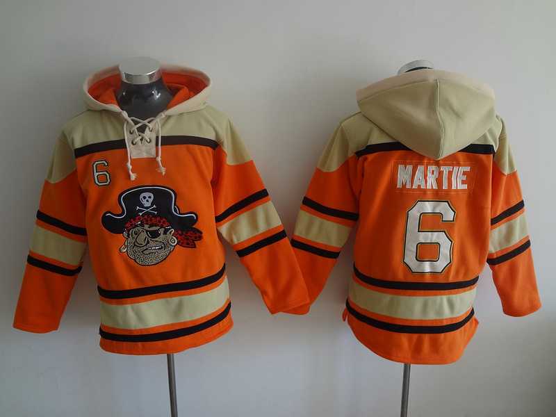 Pittsburgh Pirates #6 Starling Marte Orange Stitched Hoodie