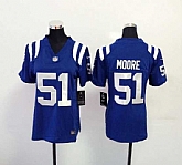 Womens Nike Indianapolis Colts #51 Moore Blue Team Game Jerseys