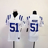 Womens Nike Indianapolis Colts #51 Moore White Team Game Jerseys